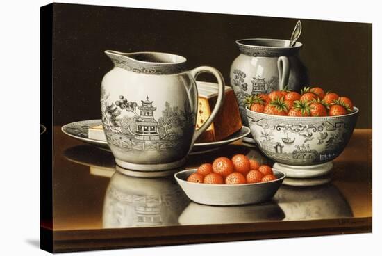 Still Life with Porcelain and Strawberries-Levi Wells Prentice-Stretched Canvas