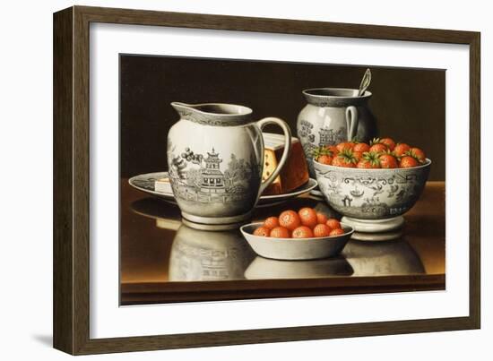 Still Life with Porcelain and Strawberries-Levi Wells Prentice-Framed Giclee Print