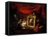 Still Life with Portrait of Chardin-Philippe Rousseau-Framed Stretched Canvas