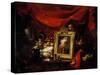 Still Life with Portrait of Chardin-Philippe Rousseau-Stretched Canvas