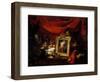 Still Life with Portrait of Chardin-Philippe Rousseau-Framed Giclee Print