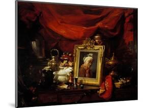 Still Life with Portrait of Chardin-Philippe Rousseau-Mounted Giclee Print