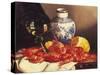 Still Life with Prawns-Edward Ladell-Stretched Canvas