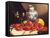 Still Life with Prawns-Edward Ladell-Framed Stretched Canvas