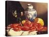 Still Life with Prawns-Edward Ladell-Stretched Canvas