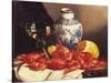 Still Life with Prawns-Edward Ladell-Stretched Canvas