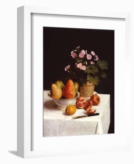 Still Life with Primroses and Pears-Henri Fantin-Latour-Framed Giclee Print