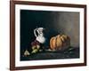 Still Life with Pumpkin, Plums, Cherries, Figs and Jug, Ca 1860-Théodule Augustin Ribot-Framed Giclee Print