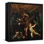 Still Life with Putti and Flowers-Margherita Caffi detta Vicenzina-Framed Stretched Canvas