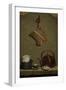 Still Life with Quarter of Meat, Sugar Bread, Copper Kettle and Cup-Jean-Baptiste Oudry-Framed Giclee Print