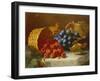 Still Life with Raspberries and a Bunch of Grapes on a Marble Ledge, 1882-Eloise Harriet Stannard-Framed Giclee Print