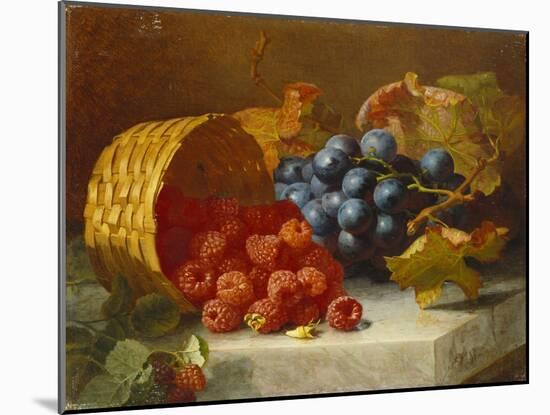 Still Life with Raspberries and a Bunch of Grapes on a Marble Ledge, 1882-Eloise Harriet Stannard-Mounted Giclee Print