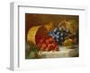 Still Life with Raspberries and a Bunch of Grapes on a Marble Ledge, 1882-Eloise Harriet Stannard-Framed Giclee Print