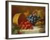 Still Life with Raspberries and a Bunch of Grapes on a Marble Ledge, 1882-Eloise Harriet Stannard-Framed Giclee Print