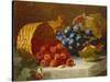 Still Life with Raspberries and a Bunch of Grapes on a Marble Ledge, 1882-Eloise Harriet Stannard-Stretched Canvas