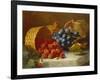 Still Life with Raspberries and a Bunch of Grapes on a Marble Ledge, 1882-Eloise Harriet Stannard-Framed Giclee Print