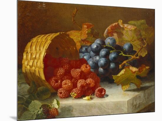 Still Life with Raspberries and a Bunch of Grapes on a Marble Ledge, 1882-Eloise Harriet Stannard-Mounted Giclee Print