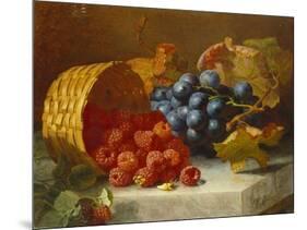 Still Life with Raspberries and a Bunch of Grapes on a Marble Ledge, 1882-Eloise Harriet Stannard-Mounted Giclee Print