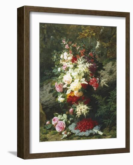 Still Life with Raspberries-Jean Baptiste Claude Robie-Framed Premium Giclee Print