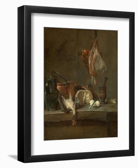 Still Life with Ray and Basket of Onions, 1731-Jean-Baptiste Simeon Chardin-Framed Premium Giclee Print