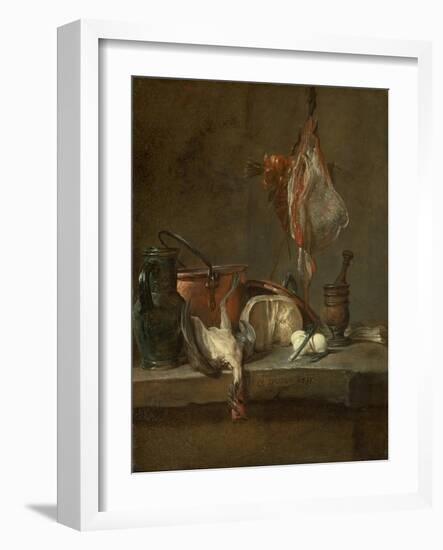 Still Life with Ray and Basket of Onions, 1731-Jean-Baptiste Simeon Chardin-Framed Giclee Print