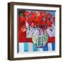 Still Life with Red Flowers-Patty Baker-Framed Art Print