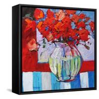 Still Life with Red Flowers-Patty Baker-Framed Stretched Canvas