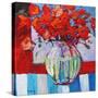 Still Life with Red Flowers-Patty Baker-Stretched Canvas