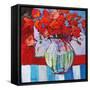 Still Life with Red Flowers-Patty Baker-Framed Stretched Canvas