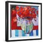 Still Life with Red Flowers-Patty Baker-Framed Art Print