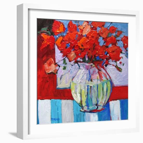 Still Life with Red Flowers-Patty Baker-Framed Art Print