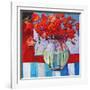 Still Life with Red Flowers-Patty Baker-Framed Art Print