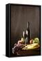 Still Life with Red Wine, Fruit and Cheese-Brigitte Protzel-Framed Stretched Canvas