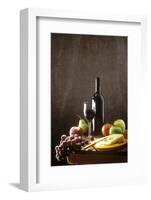 Still Life with Red Wine, Fruit and Cheese-Brigitte Protzel-Framed Photographic Print