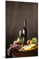 Still Life with Red Wine, Fruit and Cheese-Brigitte Protzel-Mounted Photographic Print