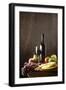 Still Life with Red Wine, Fruit and Cheese-Brigitte Protzel-Framed Photographic Print