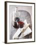 Still Life with Red Wine Glass, Wine Carafe, Napkin and Cutlery-Jean Cazals-Framed Photographic Print
