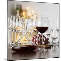 Still Life with Red Wine in Glass and Decanter-Alexander Feig-Mounted Photographic Print