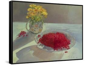 Still Life with Redcurrants and Marigolds, 1991-Timothy Easton-Framed Stretched Canvas