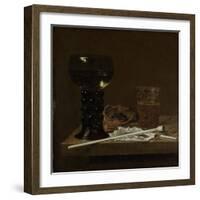 Still Life with Roemer, Beer Glass and a Pipe-Jan Jansz Van De Velde III-Framed Art Print