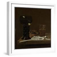 Still Life with Roemer, Beer Glass and a Pipe-Jan Jansz Van De Velde III-Framed Art Print