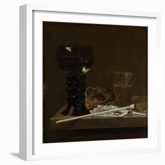 Still Life with Roemer, Beer Glass and a Pipe-Jan Jansz Van De Velde III-Framed Art Print