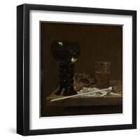 Still Life with Roemer, Beer Glass and a Pipe-Jan Jansz Van De Velde III-Framed Art Print