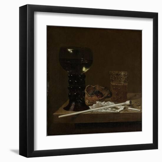 Still Life with Roemer, Beer Glass and a Pipe-Jan Jansz Van De Velde III-Framed Art Print