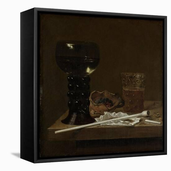 Still Life with Roemer, Beer Glass and a Pipe-Jan Jansz Van De Velde III-Framed Stretched Canvas