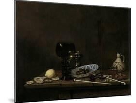 Still Life with Roemer, Flute Glass, Earthenware Jug and Pipes-Jan Jansz Van De Velde III-Mounted Art Print