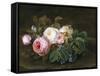 Still Life with Roses and Forget-Me-Nots-Hansine Eckersberg-Framed Stretched Canvas