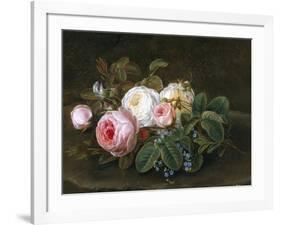 Still Life with Roses and Forget-Me-Nots-Hansine Eckersberg-Framed Giclee Print