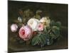 Still Life with Roses and Forget-Me-Nots-Hansine Eckersberg-Mounted Giclee Print