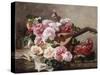 Still Life with Roses and Mandolin-Georges Jeannin-Stretched Canvas